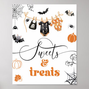 Poster Roupas de Little Boo para halloween Sweets and Tre