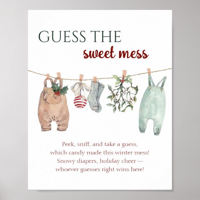 Poster Roupas de Natal Adivinhe a Doce Bagunça (Frente)