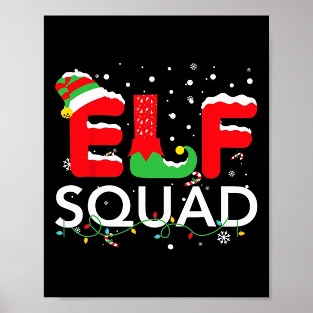 Poster Roupas de Natal da Família de Elfos Combinando Pij (Frente)
