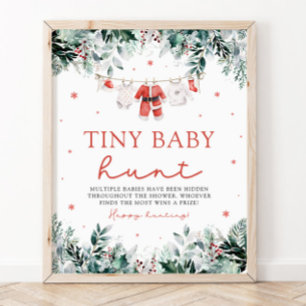 Poster Roupas de Natal do Papai Noel Baby Shower Caça ao