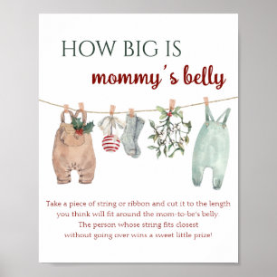 Poster Roupas de Natal Quão Grande é a Barriga da Mamãe