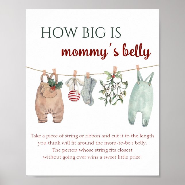 Poster Roupas de Natal Quão Grande é a Barriga da Mamãe (Frente)