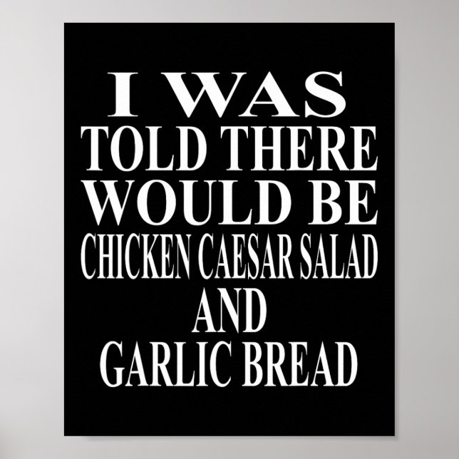 Poster Roupas de Salada de Frango Caesar Incrível Piada P (Frente)