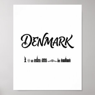 Poster Roupas de viagem de férias no horizonte da Dinamar
