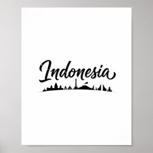 Poster Roupas de viagem para férias com paisagem de Indon