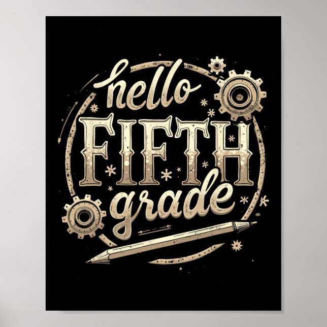 Poster Roupas de volta às aulas da 5ª série Hello (Frente)