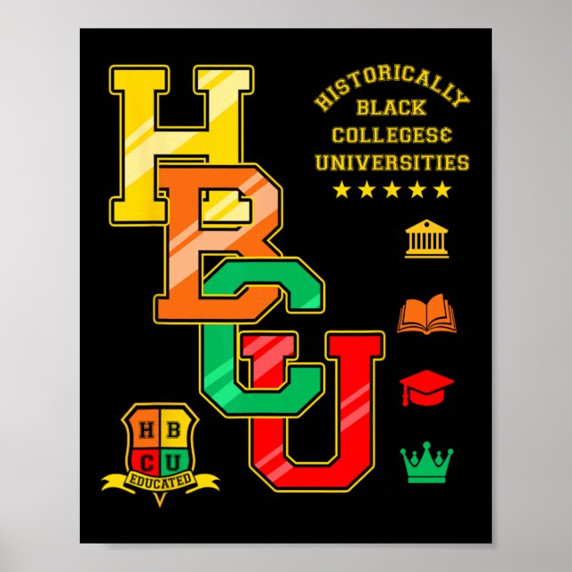 Poster Roupas Hbcu Faculdades Historicamente Negras Unive (Frente)