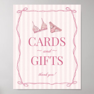 Poster Roupas Íntimas Rosa Pastel para Noite de Despedida