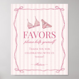 Poster Roupas Íntimas Rosa Pastel Presentes para Despedid
