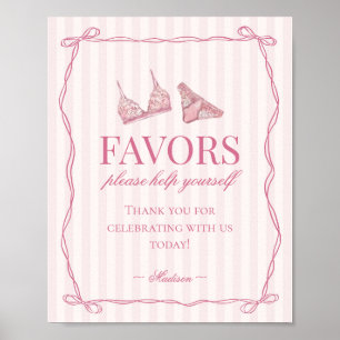 Poster Roupas Íntimas Rosa Pastel Presentes para Despedid