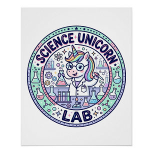 Póster Roupas Prontas para POD Unicorn Science Unicorn La