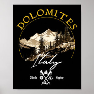 Poster Roupas Retro Vintage Dolomites - Lembrança Dolomit