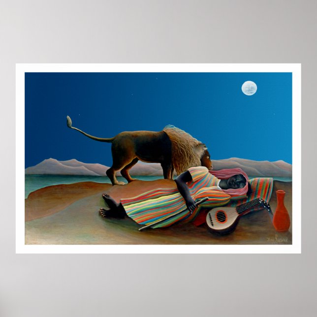 Poster Rousseau - A Gypsy Dormente - Clássica Vintage (Frente)