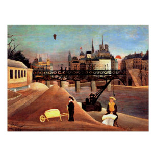 Póster Rousseau - Ile Santo Louis e Notre Dame Poster