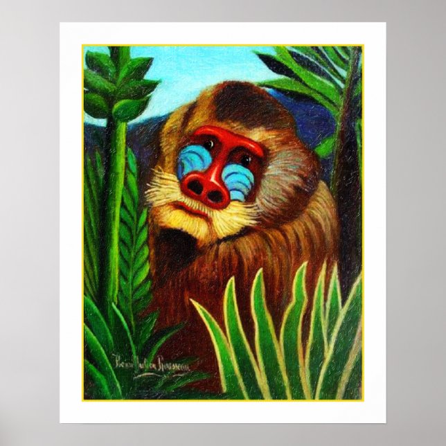 Póster Rousseau - Mandril na Selva (Adaptação) (Frente)