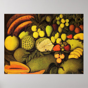 Poster Rousseau - Vida Estática com Fruta Exótica, belas 