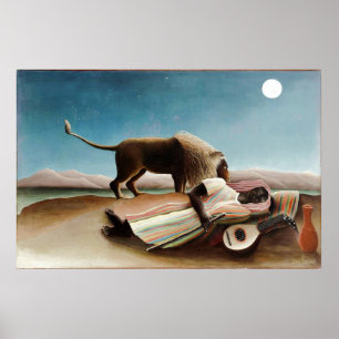 Póster Rousseau's "The Sleeping Gypsy" (1897)