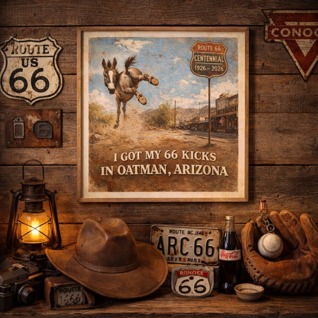 Poster Route 66 Centennial Oatman Donkey Travel Art (Criador carregado)