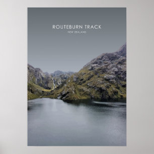 Poster Routeburn Track, Nova Zelândia - Ilustração de 