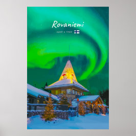 Poster Rovaniemi, Finlândia - Magia Aurora