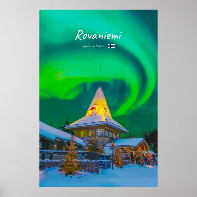 Poster Rovaniemi, Finlândia - Magia Aurora  (Frente)