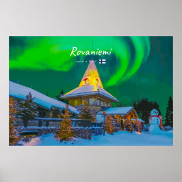 Poster Rovaniemi, Finlândia - Magia Aurora