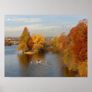 Poster Rower da queda do lago ladybird - Austin do centro