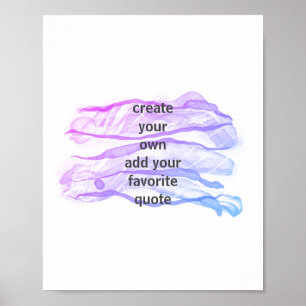 Poster roxo artístico e aquarela azul adicionam uma citaç