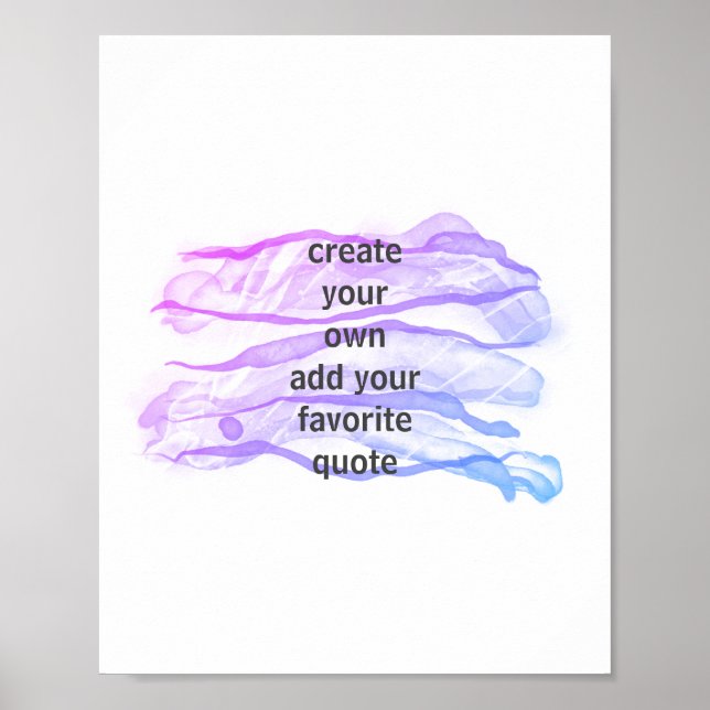 Poster roxo artístico e aquarela azul adicionam uma citaç (Frente)