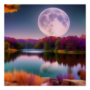 Póster Roxo Autumn Harvest Moon