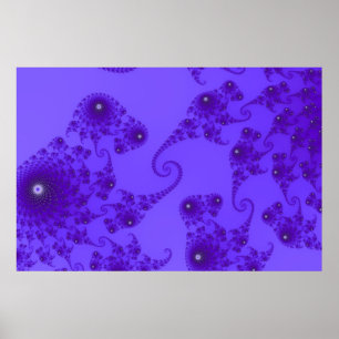 Poster roxo azul do rebanho do cavalo marinho