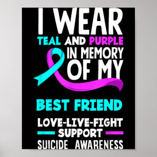 Poster Roxo Azul Em Memória Do Suicídio Do Melhor Amigo
