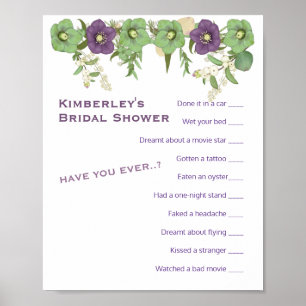 Poster Roxo Boho Floral ✨ Jogo Mais Engraçado Mais Estran