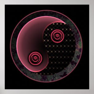 Poster Roxo Cósmico Yin Yang