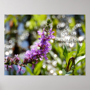 Poster roxo das citações do Wildflower