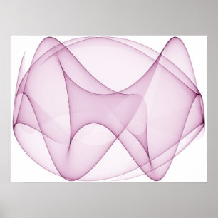Póster Roxo das curvas de seno dois da arte Op