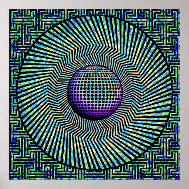 Poster Roxo de Arte do Sunburst (Frente)