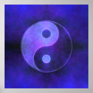 Poster roxo de Yin Yang