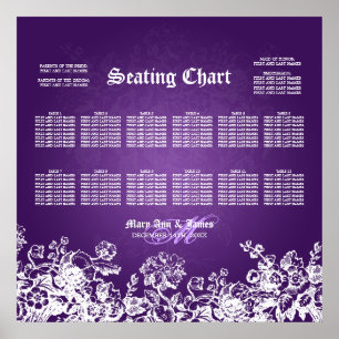 Poster Roxo do Flourish do Victorian da carta do assento