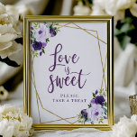 Poster Roxo Dourado Amor Floral É Sinal Doce<br><div class="desc">Roxo Dourado Amor Floral É Sinal Doce</div>