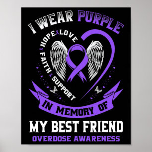 Poster Roxo Em Memória Da Minha Melhor Amiga Sobredosagem