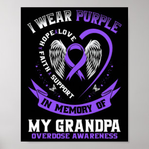Poster Roxo Em Memória Dos Awarenes De Sobredosagem De Me