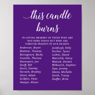 Poster Roxo Esta Vela Queima o Memorial da Reunião de Cla