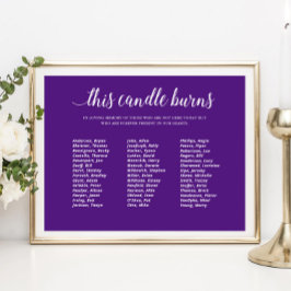 Poster Roxo Esta Vela Queima Reunião de Turma Memorial