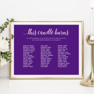 Poster Roxo Esta Vela Queima Reunião de Turma Memorial