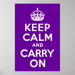 Poster Roxo Fique Calmo e Continue