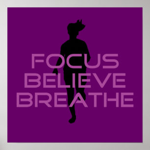 Póster Roxo Focus Acredite em Breathe