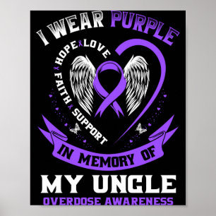 Poster Roxo masculino em memória do tio overdose de droga