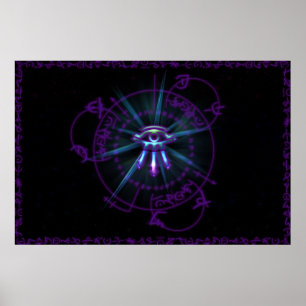 Póster Roxo misterioso do círculo