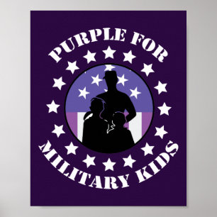 Poster Roxo Ortoso Para Crianças Militares Patriótico